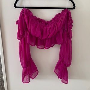 Fashion Nova Off the Shoulder Cropped Blouse